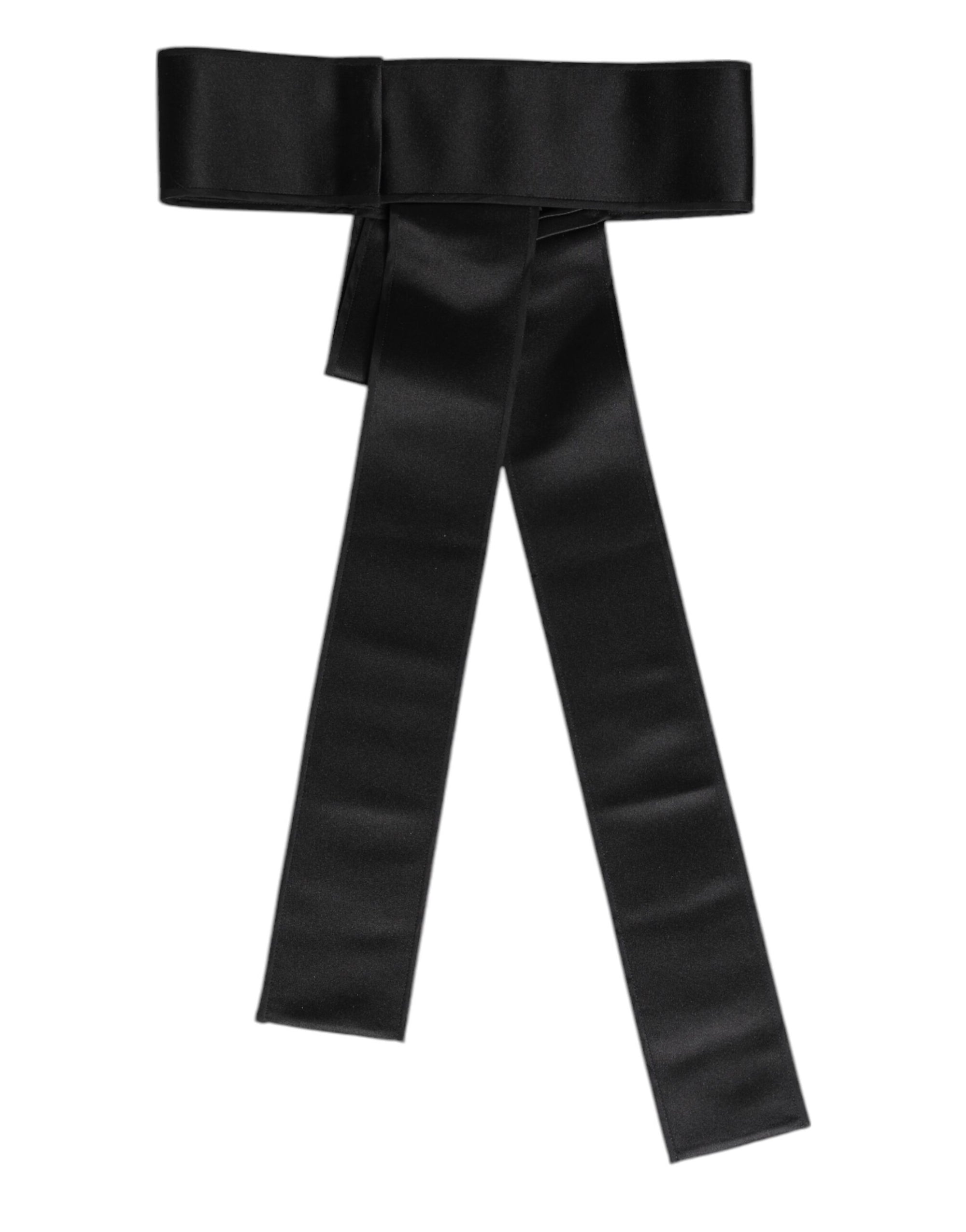 Dolce &amp; Gabbana Black Satin Wide Waist Belt