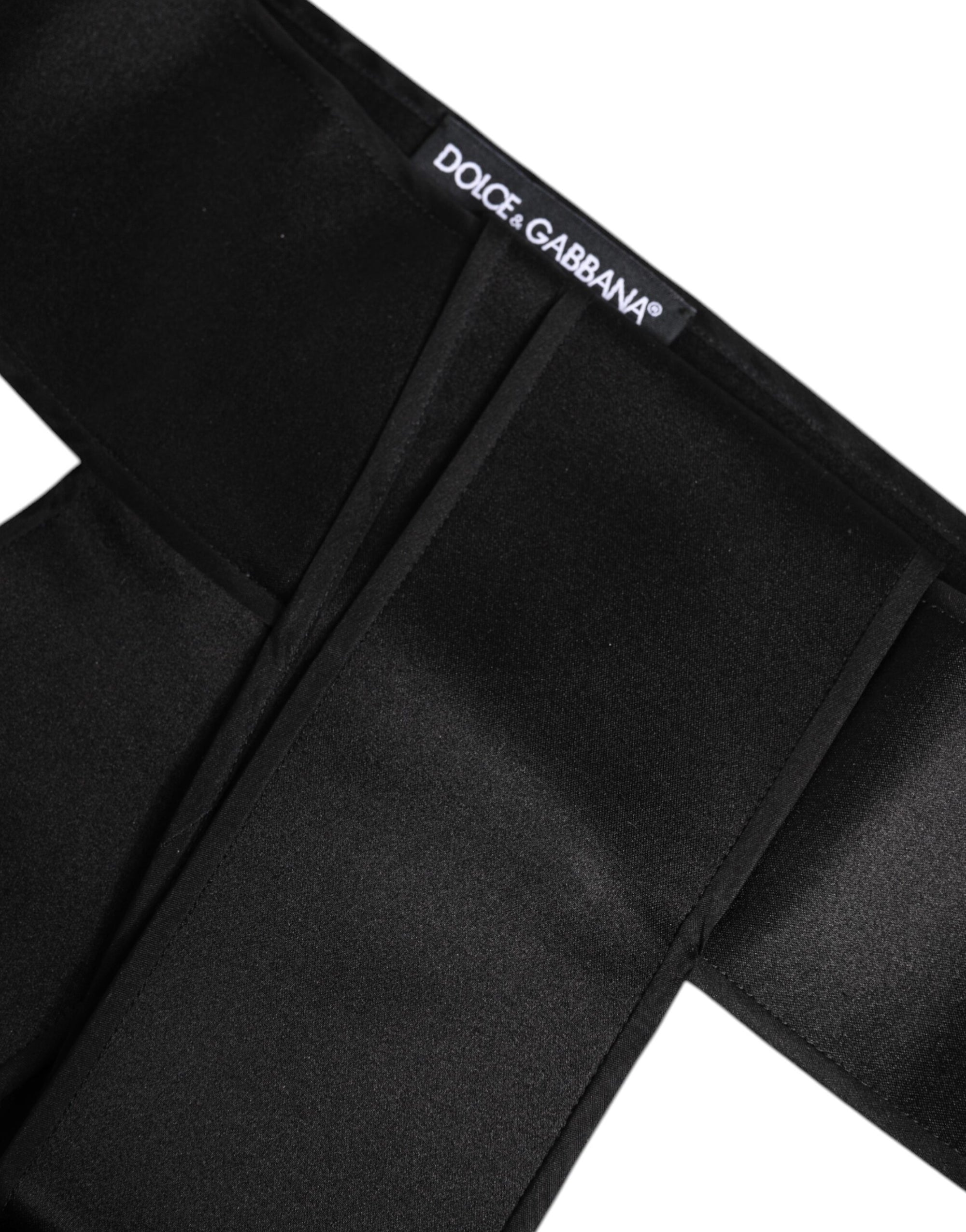 Dolce &amp; Gabbana Black Satin Wide Waist Belt