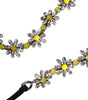 Dolce & Gabbana Black Leather Daisy Crystal Embellish Waist Belt