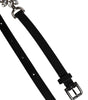 Dolce & Gabbana Black Leather Daisy Crystal Embellish Waist Belt