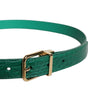 Ceinture à boucle en métal avec logo en cuir vert Dolce &amp; Gabbana