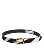 Dolce & Gabbana Black White Pony Leather Waist Buckle Belt