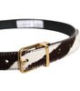 Dolce & Gabbana Black White Pony Leather Waist Buckle Belt