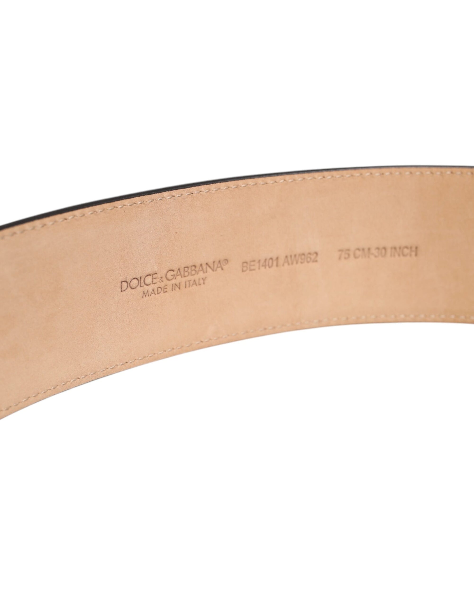 Dolce &amp; Gabbana Brown Leather Waist Gold Metal Buckle Belt