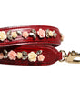 Dolce & Gabbana Red Leather Floral Embellish Bag Shoulder Strap