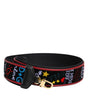 Dolce & Gabbana Black Cotton Printed Bag Shoulder Strap