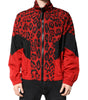 Dolce & Gabbana Red Leopard Nylon Bomber Full Zip Jacket