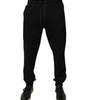 Dolce &amp; Gabbana Black Cotton Mid Waist Jogger Sweatpants Pants
