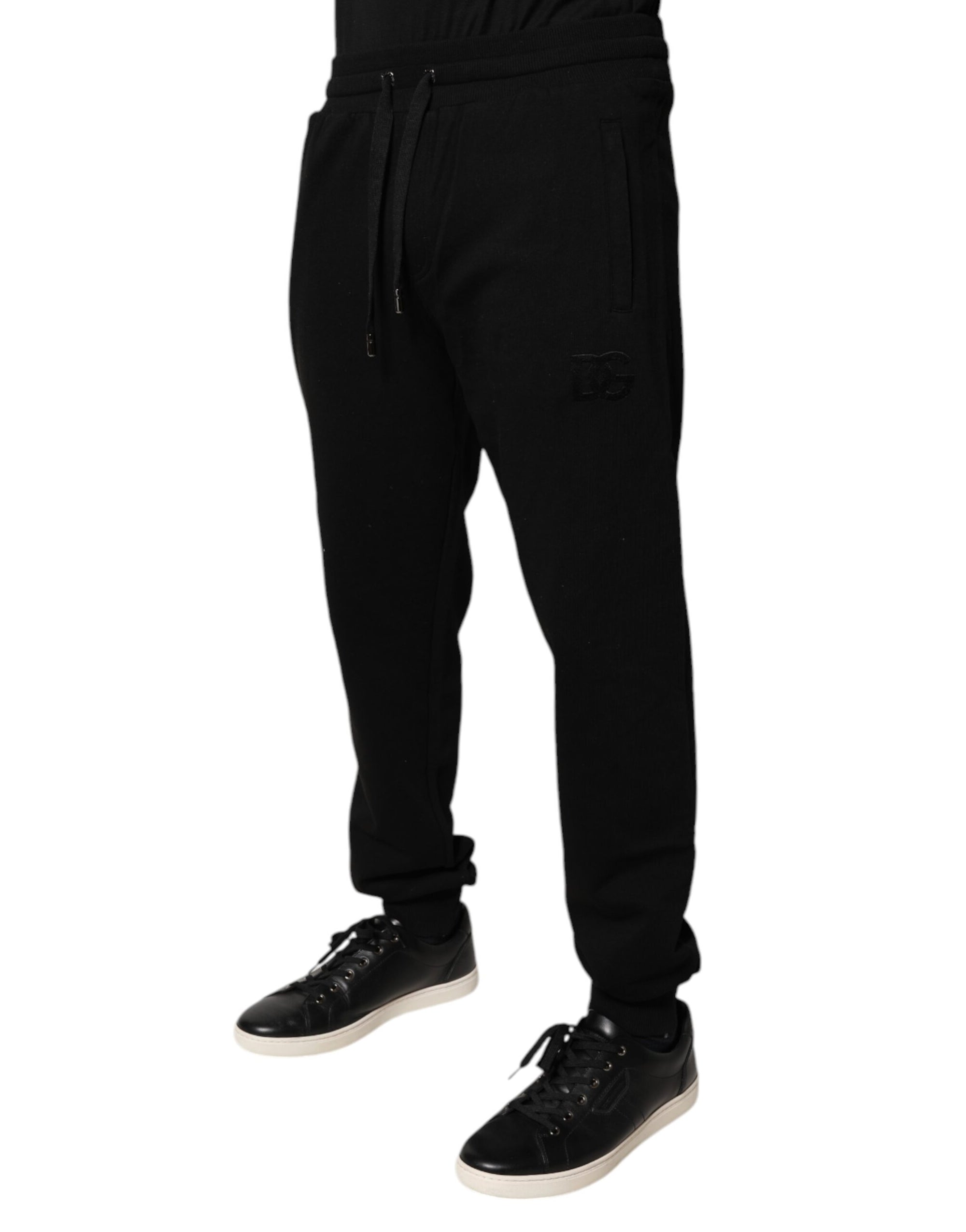 Dolce &amp; Gabbana Black Cotton Mid Waist Jogger Sweatpants Pants