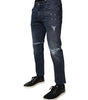 Dolce & Gabbana Blue Cotton Stretch Skinny Men Denim Jeans