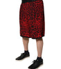 Bermuda en viscose à imprimé léopard rouge Dolce &amp; Gabbana