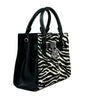 Michael Kors Hamilton Small Leather Zebra Print Satchel Crossbody Black/White