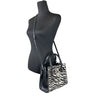 Michael Kors Hamilton Small Leather Zebra Print Satchel Crossbody Black/White