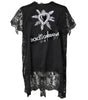 Dolce & Gabbana Black Lace Sheer Sacred Heart Crew Neck Top