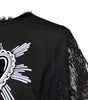 Dolce & Gabbana Black Lace Sheer Sacred Heart Crew Neck Top