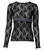 Dolce & Gabbana Black Floral Lace Long Sleeves Pullover Top