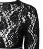 Dolce & Gabbana Black Floral Lace Long Sleeves Pullover Top