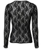 Dolce & Gabbana Black Floral Lace Long Sleeves Pullover Top