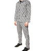 Dolce &amp; Gabbana Black White DG Print Cotton Pajama Set Sleepwear