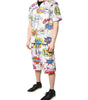 Dolce & Gabbana White Cartoon Print Cotton Men Pajama Set Sleepwear