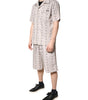 Dolce &amp; Gabbana Beige Floral Print Cotton Men Pajama Set Sleepwear