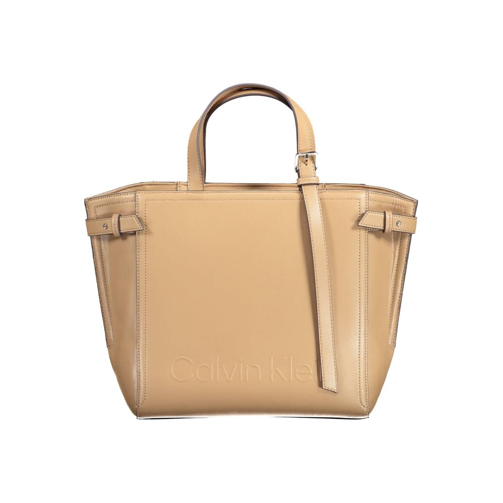 Sac à main Calvin Klein en polyester marron pour femme