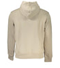 Calvin Klein Beige Fleece Hooded Sweatshirt with Logo Embroidery