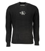 Calvin Klein Sleek Cotton Crew Neck Sweater with Contrast Details
