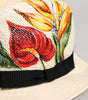 Dolce & Gabbana Beige Floral Print Straw Wide Brim Fedora Hat