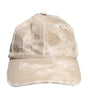 Dolce &amp; Gabbana Beige Tattered Cotton 6 Panels Baseball Cap