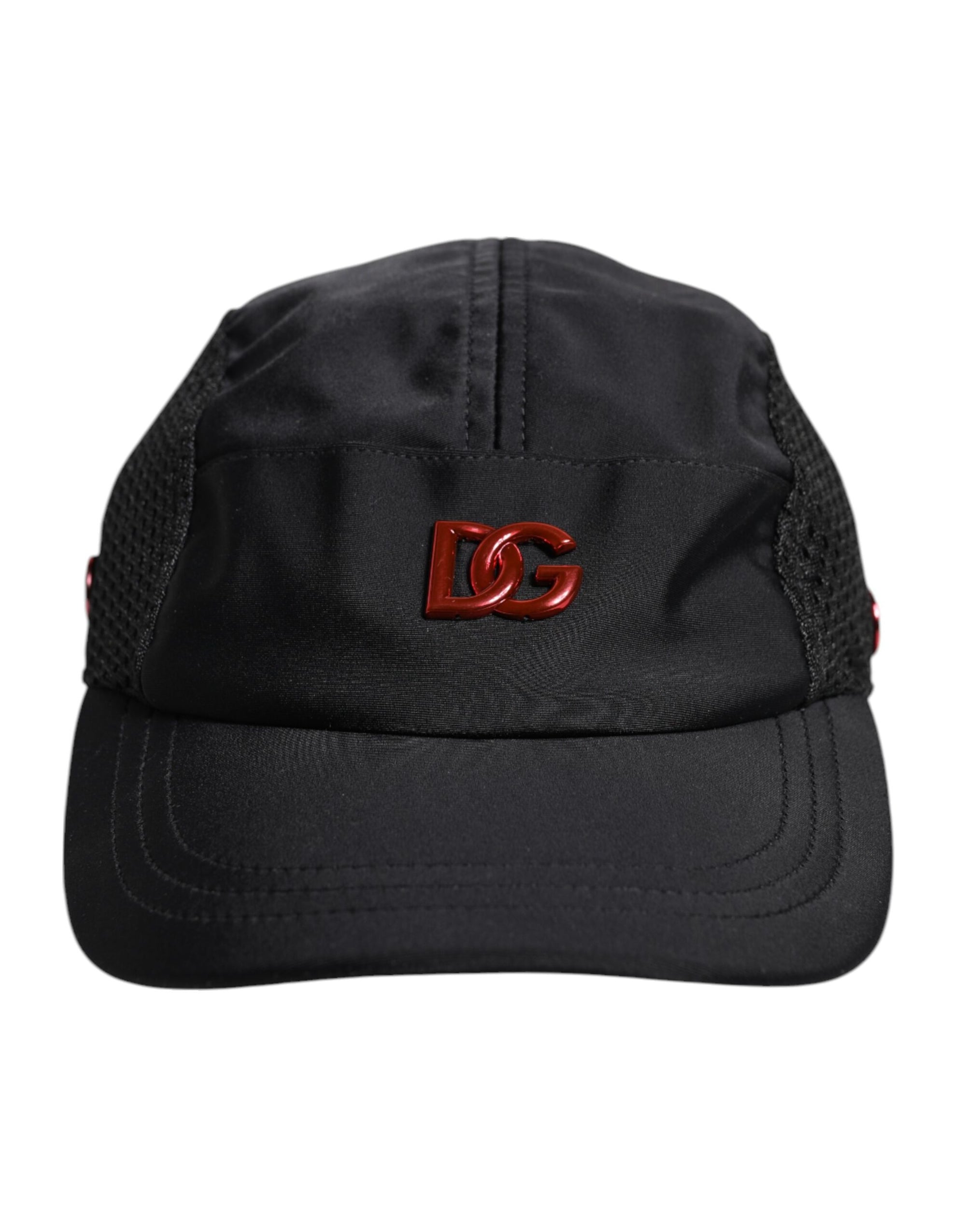 Dolce &amp; Gabbana Black Nylon Logo 6 Panels Baseball Cap