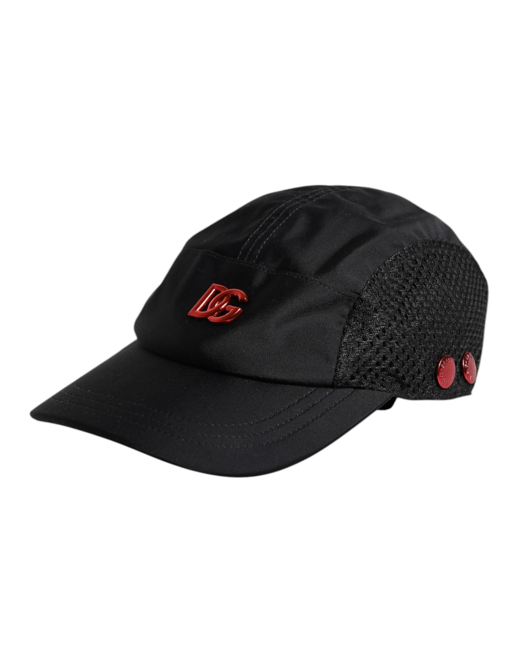 Dolce &amp; Gabbana Black Nylon Logo 6 Panels Baseball Cap