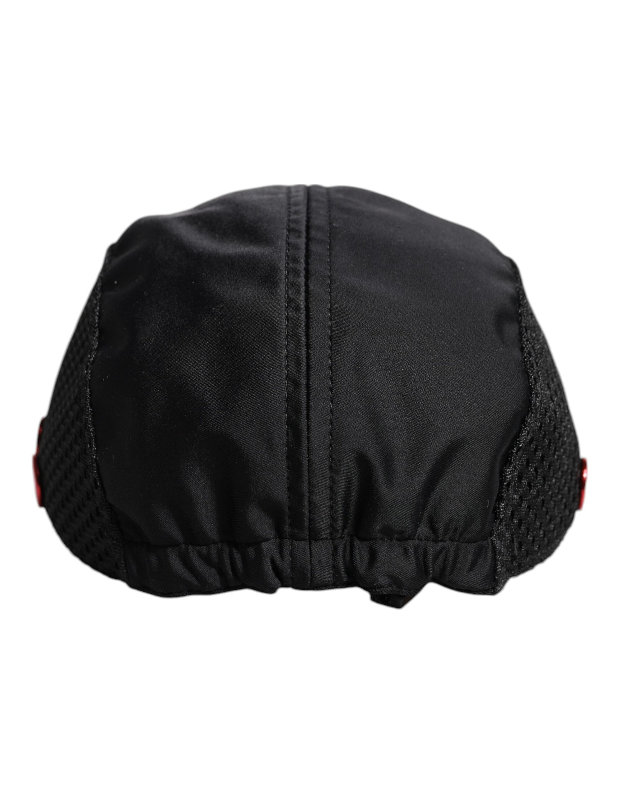 Dolce &amp; Gabbana Black Nylon Logo 6 Panels Baseball Cap