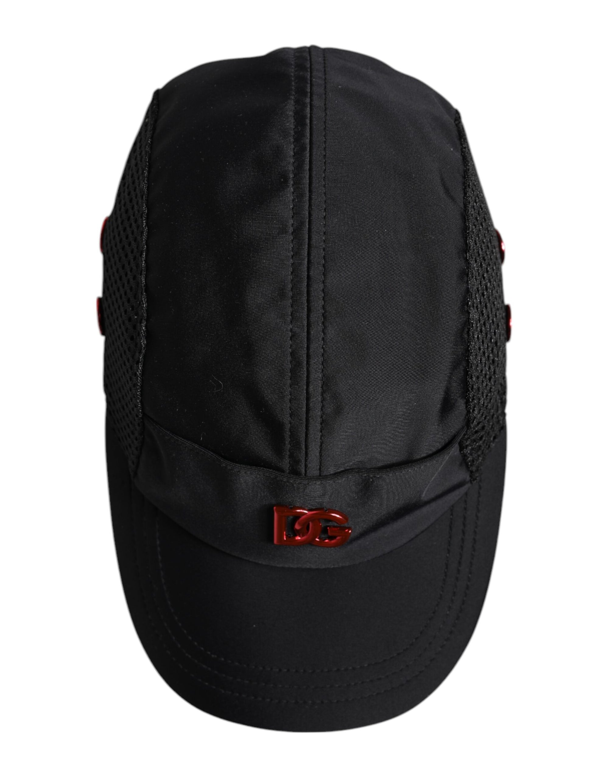 Dolce &amp; Gabbana Black Nylon Logo 6 Panels Baseball Cap