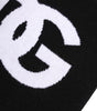 Dolce & Gabbana Black White Logo Print Knitted Neck Warmer Scarf
