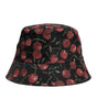 Dolce &amp; Gabbana Black Cotton Printed Wide Brim Bucket Hat