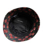 Dolce &amp; Gabbana Black Cotton Printed Wide Brim Bucket Hat