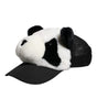 Dolce & Gabbana Black White Panda Fur Women Baseball Cap