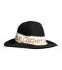 Dolce & Gabbana Black Logo Sequin Embroidery Wide Brim Hat