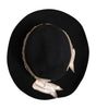 Dolce & Gabbana Black Logo Sequin Embroidery Wide Brim Hat