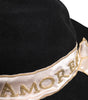 Dolce & Gabbana Black Logo Sequin Embroidery Wide Brim Hat