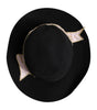 Dolce & Gabbana Black Logo Embroidered Women Wide Brim Hat