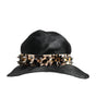 Dolce & Gabbana Black Straw Crystal Embellished Wide Brim Hat
