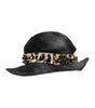 Dolce & Gabbana Black Straw Crystal Embellished Wide Brim Hat