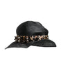 Dolce & Gabbana Black Straw Crystal Embellished Wide Brim Hat