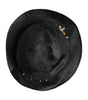 Dolce & Gabbana Black Straw Crystal Embellished Wide Brim Hat