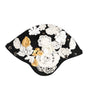 Chapeau cloche Dolce &amp; Gabbana en laine noire à fleurs blanches et feuilles d'or