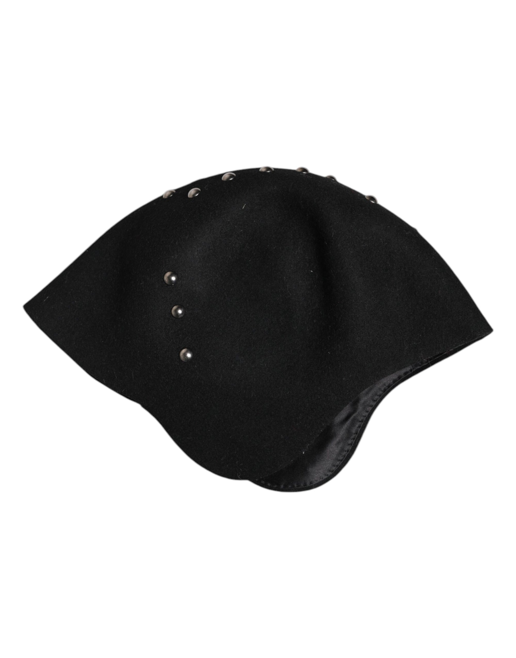 Chapeau cloche Dolce &amp; Gabbana en laine noire à ornements multicolores