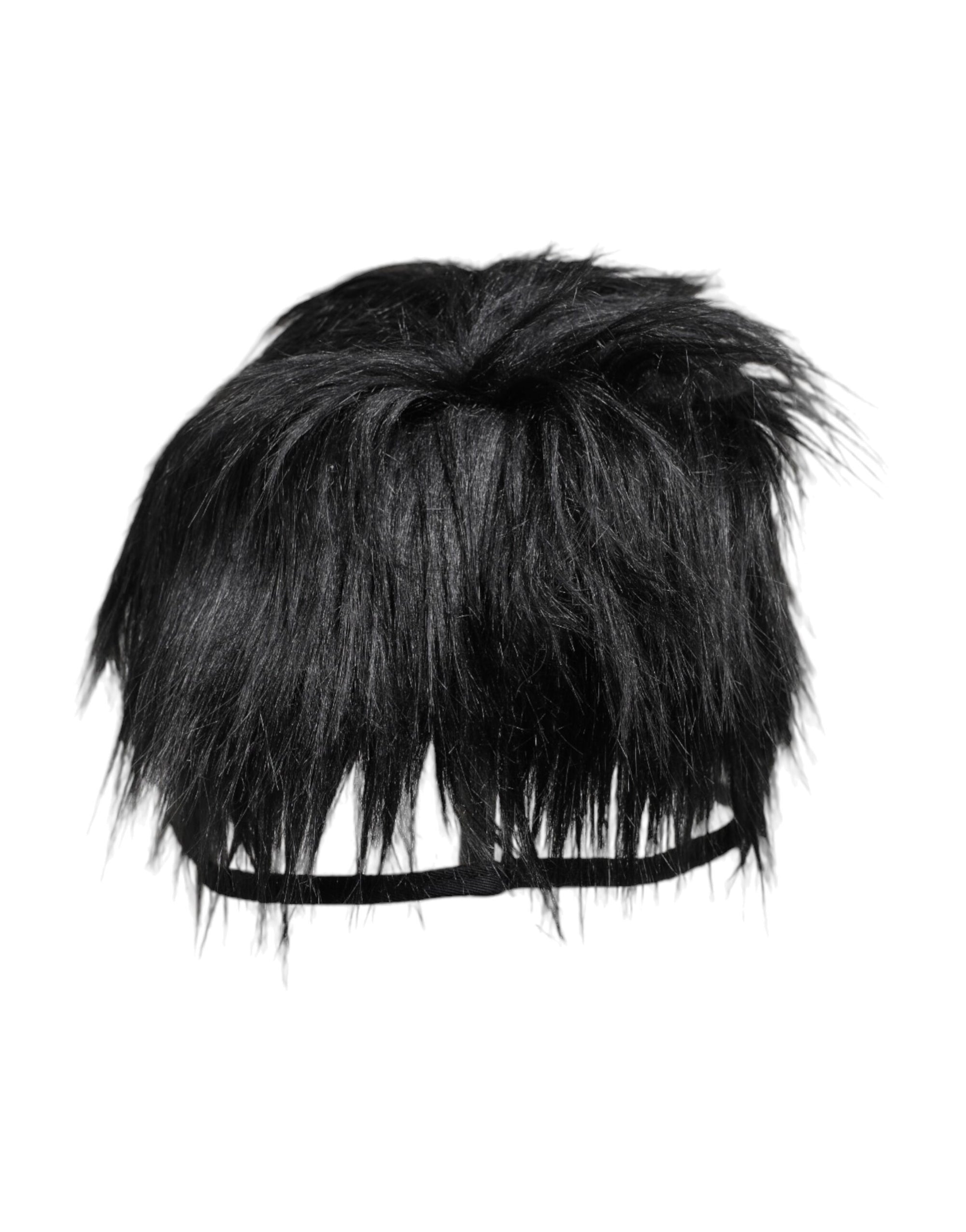 Bob en fausse fourrure noire Dolce &amp; Gabbana