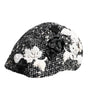 Dolce & Gabbana Black Wool White Floral Embellished Cloche Hat